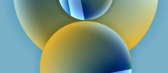 Glossy metal glowing circles geometric background. Minimal abstract composition. Vector illustration For Wallpaper, Banner, Background, Card, Book Illustration, landing page