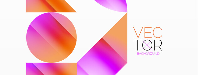 Serene gradient template. Circles and triangles mingle in minimalist perfection. Gentle fusion of forms and hues creates balanced yet captivating backdrop, embodying modern sophistication