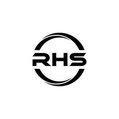 RHS letter logo design with white background in illustrator, cube logo, vector logo, modern alphabet font overlap style. calligraphy designs for logo, Poster, Invitation, etc.