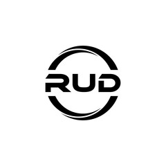 RUD letter logo design with white background in illustrator, cube logo, vector logo, modern alphabet font overlap style. calligraphy designs for logo, Poster, Invitation, etc.