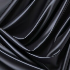 Fototapeta premium Black silk background wrinkles