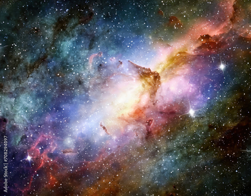 Canvas Prints gorgeous space and twinkling stars background image with nebula gas cloud