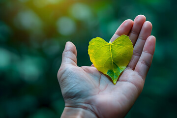 hand holding a leaf