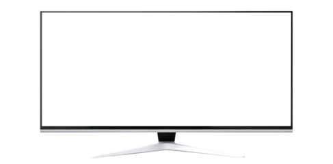 Ultrawide Monitor on Transparent Background, front view