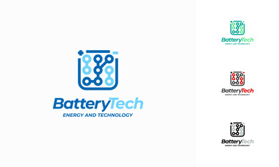 Battery Technology Logo designs concept vector, Battery energetic ring to convey movement and dynamism.