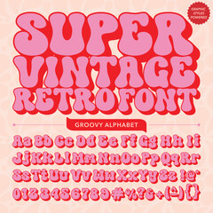 Abstract super vintage retro bold Font template