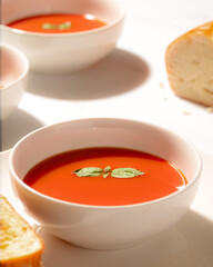 Tomato Soup with grilled cheese and bread