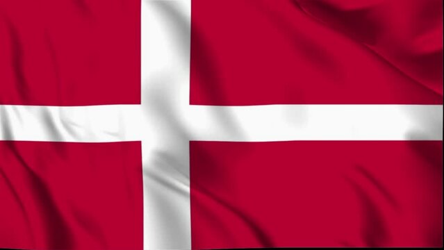 Denmark Waving Flag, Denmark Flag, Flag of Denmark Waving Animation, Denmark Flag 4K Footage