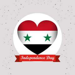 Syria Independence Day With Heart Emblem Design