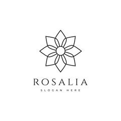 beauty flower minimalist logo design graphic vector