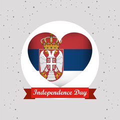 Obraz premium Serbia Independence Day With Heart Emblem Design