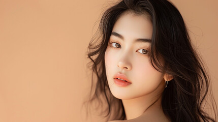 beautiful asian woman with facial skincare treatment