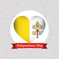 Obraz premium Vatican Independence Day With Heart Emblem Design