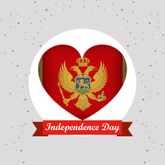 Montenegro Independence Day With Heart Emblem Design