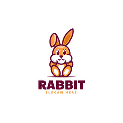 Vector Logo Illustration Rabbit Simple Mascot Style