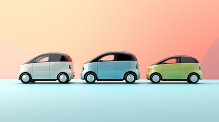 Fototapeta na wymiar Zero emission vehicles electric transportation clean mobility solid color background