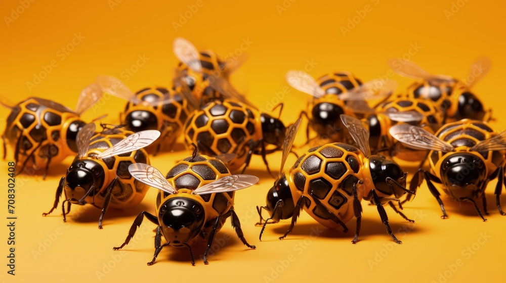 Poster swarm robotics collective behavior decentralized systems solid color background