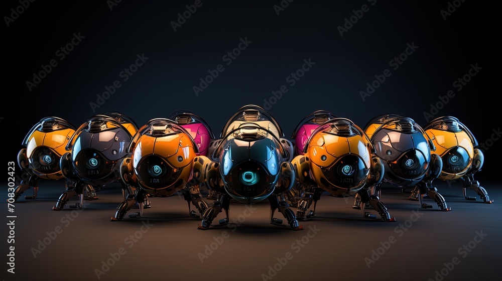 Poster swarm robotics multi agent systems coordinated motion solid color background