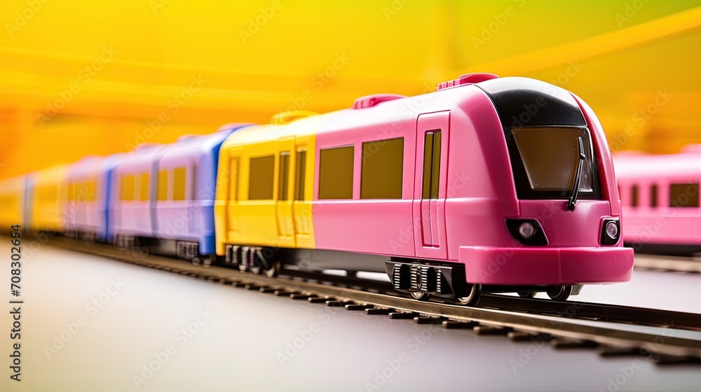 Poster public transportation efficient commuting eco friendly travel solid color background
