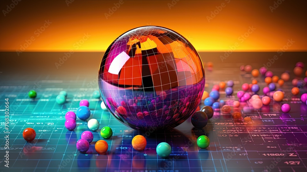 Poster predictive analytics data driven decision making trend forecasting solid color background