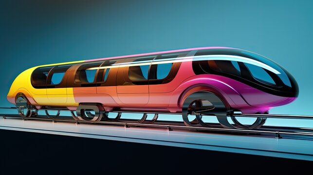 Hyperloop transportation vacuum tube trains high speed transit solid color background