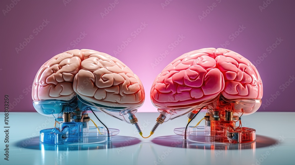 Poster brain implants neural prosthetics cognitive enhancement solid color background