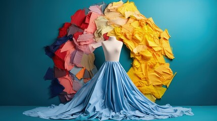 Circular fashion eco friendly design zero waste production solid color background