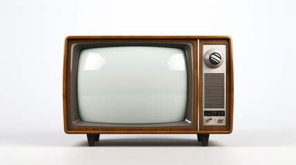 Old tv isolated on white. Generative ai