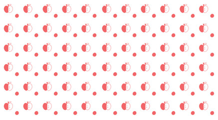 ピンクのりんごのパターン素材（ベクター）