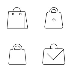 set of vector line purchasing concept icons