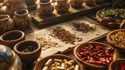 ancient herbal medications ingredients items - obrazy, fototapety, plakaty