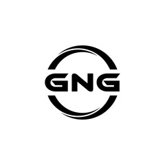 GNG letter logo design with white background in illustrator, cube logo, vector logo, modern alphabet font overlap style. calligraphy designs for logo, Poster, Invitation, etc.