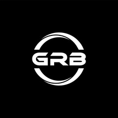 GRB letter logo design with black background in illustrator, cube logo, vector logo, modern alphabet font overlap style. calligraphy designs for logo, Poster, Invitation, etc. - obrazy, fototapety, plakaty