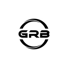 GRB letter logo design with black background in illustrator, cube logo, vector logo, modern alphabet font overlap style. calligraphy designs for logo, Poster, Invitation, etc. - obrazy, fototapety, plakaty