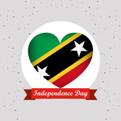 Saint kitts and Nevis Independence Day With Heart Emblem Design