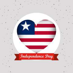 Liberia Independence Day With Heart Emblem Design