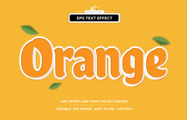 orange text style - Editable text effect