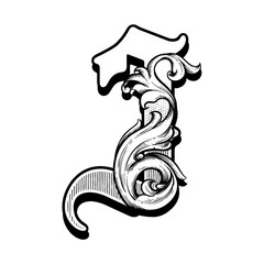 Obraz premium font vintage decorative