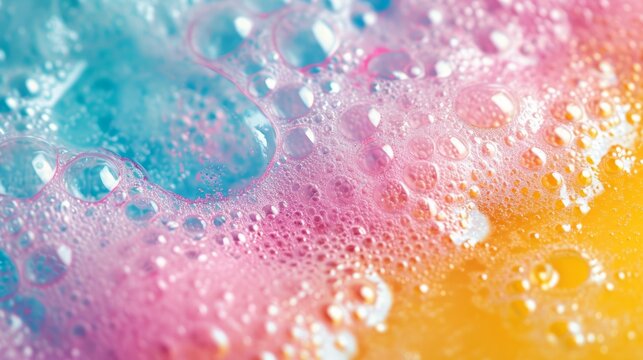Vibrant detergent froth over surface, indicative of powerful cleaning action.
