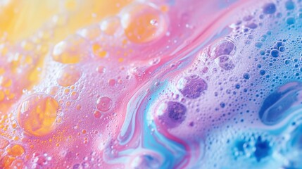 Vibrant detergent froth over surface, indicative of powerful cleaning action. - obrazy, fototapety, plakaty
