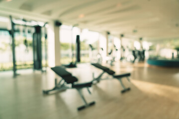 abstract blur fitness gym for background