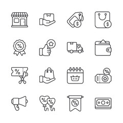 set of icons Black Friday