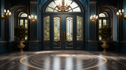 Obraz premium Entryway - entrance - front door - elegant - stylish - symmetrical - stylish 