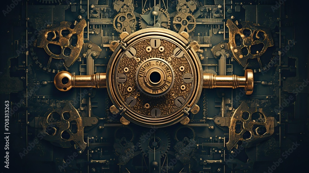 Poster a lock and key morphing into a security