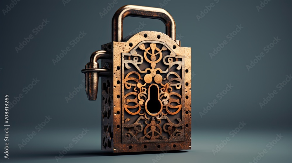Poster a lock and key morphing into a security