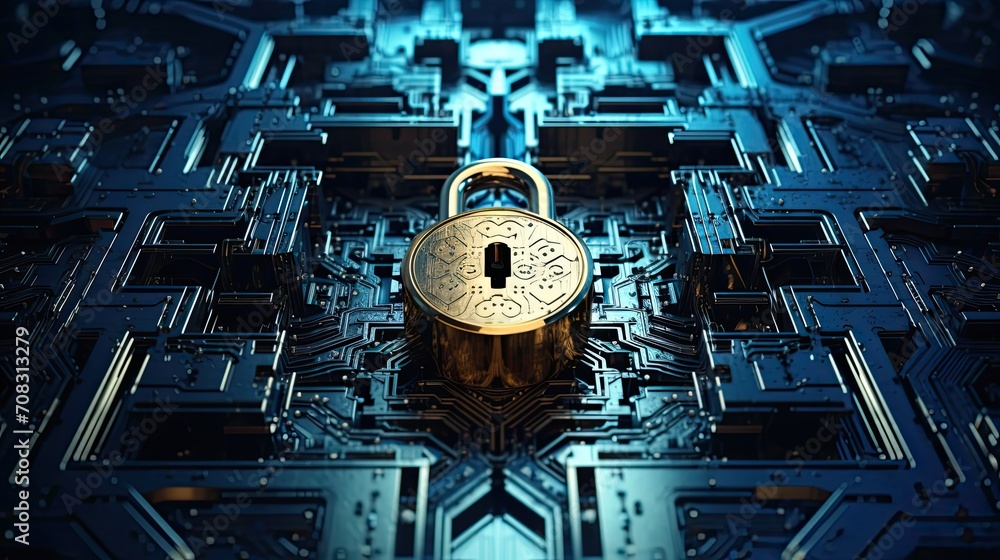 Aufkleber a lock and key morphing into a security