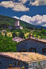 Fototapeta na wymiar Assisi Province of Perugia in the Umbria region, hill town views, rural landscape in summer. Italy 2023.