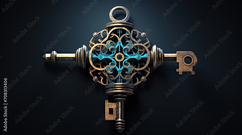 Poster a lock and key morphing into a security
