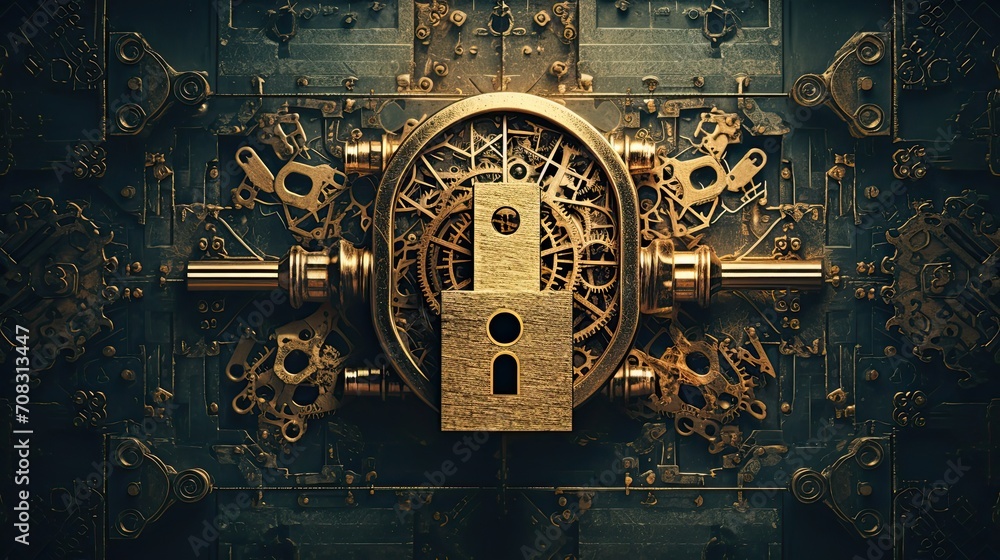 Poster a lock and key morphing into a security