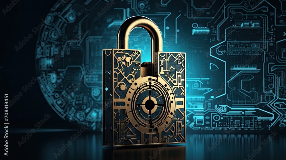Poster a lock and key morphing into a security